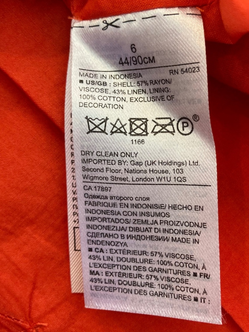 Banana Republic Linen Blend Midi Dress Sz 6 Orange Spring Party Wedding Guest - Picture 9 of 9